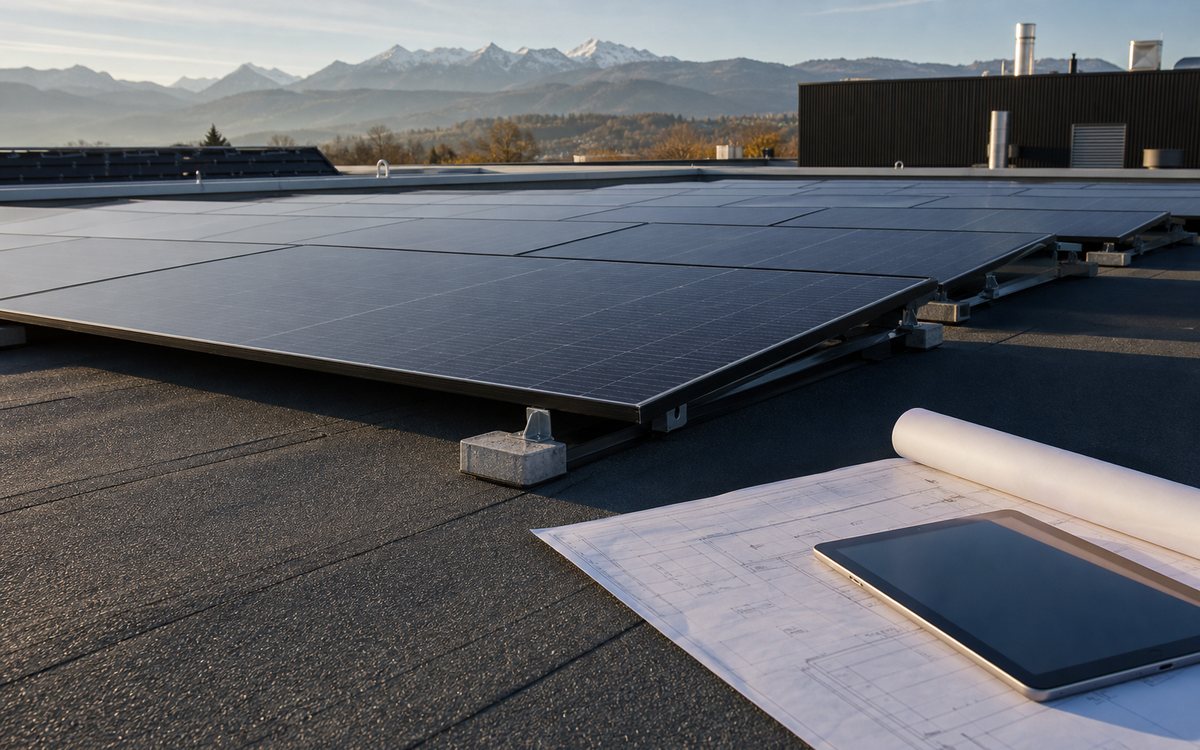 Photovoltaikplanung für ein Schweizer Gewerbedach