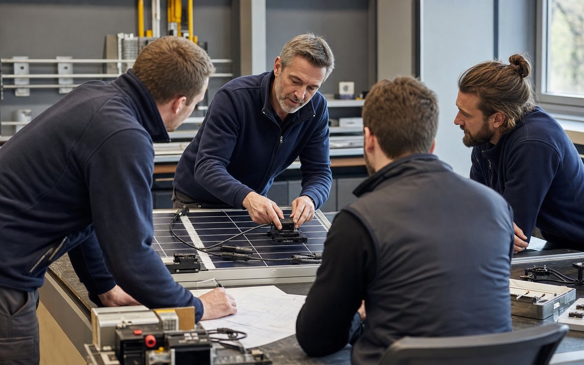 Praxisnahe Schulung eines Photovoltaikteams